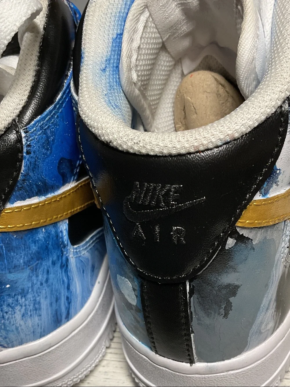 Custom Hand-Painted high-top Nike Air Force 1 sneakers Men's Size 8